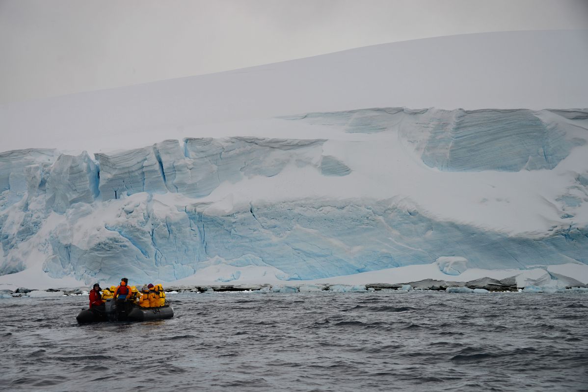 02A Zodiac With Large Glacier Face Near Danco Island On Quark Expeditions Antarctica Cruise